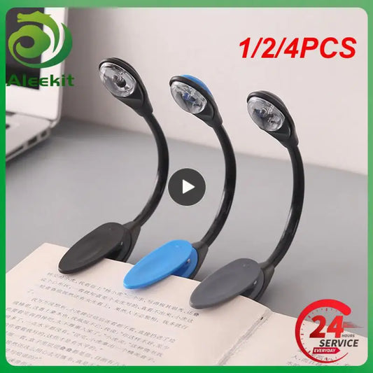 1/2/4PCS Luz de lectura recargable USB con clip flexible desmontable, lámpara portátil para lectores de libros Kindle, luz nocturna.